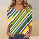 thumbnail image 2 of TaTaai Women's Fashion Christmas Printed Loose Casual V Neck With Three Quarter Sleeves And 3/4 Sleeves T-shirt Pullover Top Gift, 2 of 5