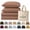 Brown, variant on CLOUDSCAPE 100% Egyptian Cotton Sheets King Size - 400 Thread Count 17" Extra Deep Pocket Bed Sheet Set, Fits Upto Cal King Bed, Luxury, All Season Durable Cooling Bedding for Summer- White