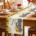 thumbnail image 5 of Cute Pig Table Runner - 36 Inch Long County Sunflowers Truck Farmhouse Black White Plaid Cotton and Linen Blended Dress Scarves Farmhouse Table Runner for Kitchen Dining, Coffee Table, 13" x 36", 5 of 8