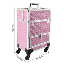 Rolling Makeup Train Case Cosmetic Trolley Makeup Storage Organizer Luggage Box