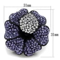 thumbnail image 2 of IP Black(Ion Plating) Stainless Steel Ring with Top Grade Crystal in Tanzanite for Women Tanzanite Stone Color Style TK1618 Size 8, 2 of 4
