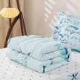 thumbnail image 5 of Erosebridal Watercolor Blue Polka Dot Bow Zipper Full Size Comforter Sets with Fitted Sheet and 2 Pillowcases for Teens, Fashion Ink Ribbon Zipper Bedding Set, Reversible, 4 Pieces, 5 of 7