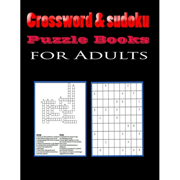 Crossword & sudoku Puzzle Books for Adults: Fun and Relaxing Puzzles with Solutions: Crossword, sudoku 8,5"x11" 176 pages (Paperback)