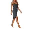 thumbnail image 4 of INSPIRAR CHIC Túnicas de Mujer con Tirantes Espagueti Sin Espalda Sarongs de Playa Costera Vestido de Verano L Gris, 4 of 6