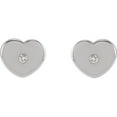 thumbnail image 3 of Auriga Fine Jewelry 925 Sterling Silver .01 CTW Natural Diamond Heart Earrings for Women, 3 of 4