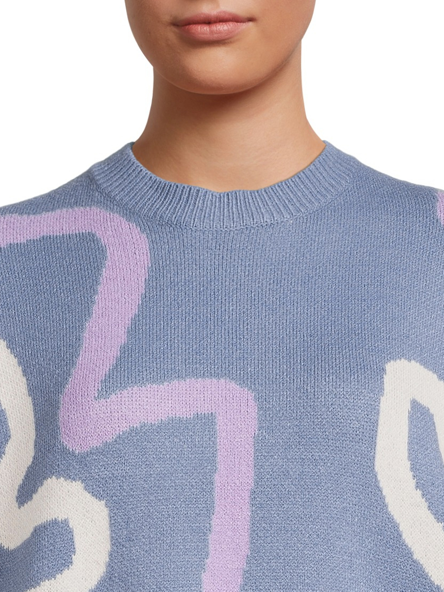 Dreamers by Debut Womens Print Pullover Long Sleeve Sweater - image 4 of 5