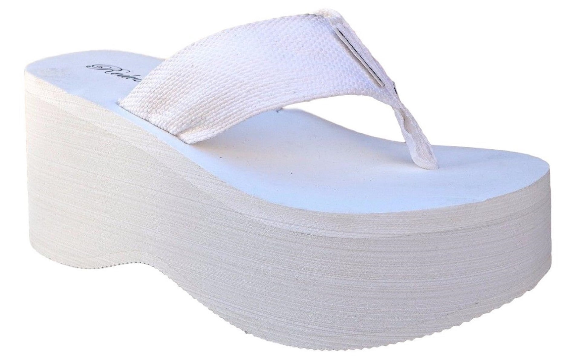 womens high wedge flip flops