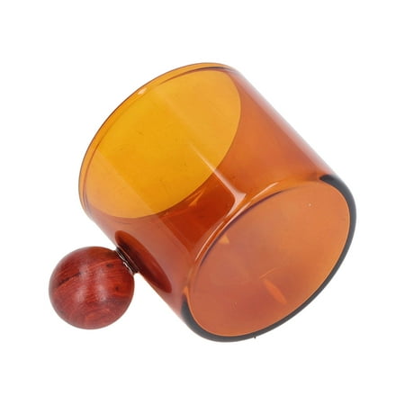 

CoffeeCup Multipurpose GlassesTeacup Transparent WoodenBall For Office For Tea Amber