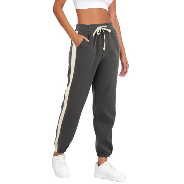 Gibobby Pantalones mujer moda Pantalones casuales estampados a la moda para mujer, pantalones deportivos(Gris oscuro,M)