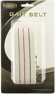 Prestige Medical 621-wht Cotton Gait Belt with Metal Buckle White