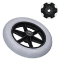 thumbnail image 3 of Wheelchair Front Wheel 10in Walker Caster Tire Flat Free Accessory 12mm 10x2 6001, 3 of 4