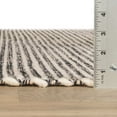 thumbnail image 6 of Mixed Stripe Blue/Ivory Handwoven Rug, 4' x 6', 6 of 6