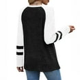 thumbnail image 4 of Fanxing Womens Pullover Sweaters Color Block Crewneck Knit Tunic Tops Cozy Soft Long Sleeve Jumper Tops Black M, 4 of 4