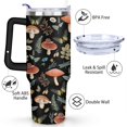 thumbnail image 3 of 40oz Colorful Botanical Mushroom Stainless Steel Flip Straw Tumbler Spill Proof Travel Cup Double Wall Vacuum Insulated Coffee Mug with Top Handle, 3 of 6