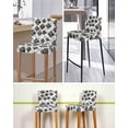 thumbnail image 5 of Black Geometric Moroccan Bar Stool Covers Set of 4, Abstract Art Grey Ombre Modern Stretch Washable Bar Chair Covers with Backs, Removable Pub Counter Height Chair Cover for Kitchen Dining Room Cafe, 5 of 7