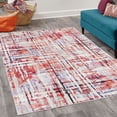 thumbnail image 2 of Grunge Decorative Rug, Abstract Paint Manifold Complicated Mixed and Lines Print Illustration, Quality Carpet for Bedroom Dorm and Living Room, 6 Sizes, Red White, by Ambesonne, 2 of 4
