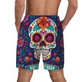 thumbnail image 2 of Lsque Mens Swim Trunks Dead Day Party Pattern - Bathing Suit Compression Liner - Beach Swim Shorts Swimwear - (S-3XL) - Stretch Quick Dry -3X-Large, 2 of 9