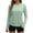 Green, variant on Women's Sun Protection Short Sleeve Top Casual Round Neck Thumb Loop UPF Shirt Side Drawstring Tunic Beach Surfing Travel Cover-Up Blouse, Black L