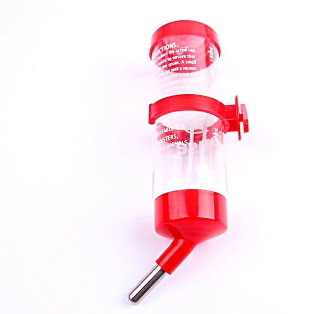 Methold Dispensador de botellas de agua para mascotas, jaula colgante de dibujos animados, asiento de almacenamiento, alimentador, fuente para Suministros de alimentación y agua para mascotas