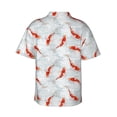 thumbnail image 3 of Daiia Koi Fish Corals,Spring Summer Hawaiian Shirt for Men Gentle Cotton Regular Short Sleeve Casual-Small, 3 of 9