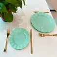 thumbnail image 2 of Plastic Party Plates by Celebrate It – 40-Count Disposable Plate Set with Wavy Rim - Includes 20 Small (7") & 20 Large (10") Plates - Green, 2 of 2