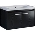 thumbnail image 4 of DreamCurship 31” Bathroom Vanity with Sink, Floating Bathroom Vanities with Adjustable LED Light, Bathroom Sink Cabinet with 2 Doors, Black, 4 of 9