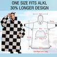 thumbnail image 4 of Oversized Wearable Blanket Hoodie,Black and White Checkered Pattern Sherpa Blanket Hoodie with Super Pockets,Super Warm Fuzzy Pullover for Women & Men, 4 of 6