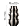 thumbnail image 2 of XINGAG Wavy Striped Ceramic Flower Vase,Retro Blue White Stripe Decoration Vase,23cm Unique Curved Shape Table Centerpiece Vase for Living Room Dining Table Home Shelf Decor, 2 of 4