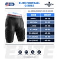 thumbnail image 7 of Exxact Sports Elite 5-Pad Adult Football Girdle for Men with Cup Pocket, Padded Compression Shorts with Integrated Hip, Thigh, Tailbone Pads, Men's Girdle Football (AXL, Black), 7 of 7