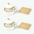 thumbnail image 2 of Enameled Cast Iron  Round Cocotte Set, 0.5QT with  Trays, Oyster White, 2 of 4