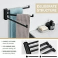 thumbnail image 5 of Angle Simple Swivel Hand Towel Holder 3 Bars, 304 Stainless Steel Hand Towel Rack, Folding Bathroom Towel Hanger Wall Mount, Matte Black, 5 of 9