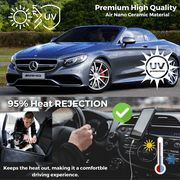 RockRose 50% VLT Air Nano Ceramic Car Window Tint - Ceramic Window Tint for Car and Home, Excellent Heat Block, No Haze, Easy to Shrink, 99% UV Rejection, and IRR 93%-95% - Size (60 X 100ft)