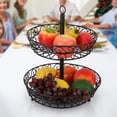 thumbnail image 4 of Two Layers Fruit Basket,Iron Two Layers Desktop Iron Fruit Basket Fruit Holder Breakthrough Technology, 4 of 8