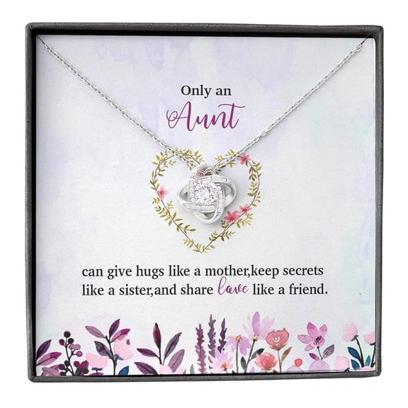 Necklace For Aunt From Niece - Aunt And Niece - The Love Between Aunt & Niece Is Forevernecklace Jewelry On Birthday, Wedding Day, #1335, White Love Knot Necklace