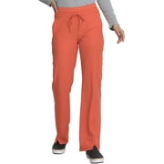 Angle View: Dickies Dynamix Medical Scrubs Pant for Women Mid Rise Straight Leg Drawstring DK130P, M Petite, Tangelo