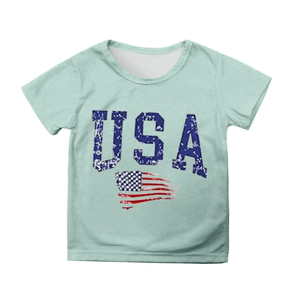 MAIHAN 250 Anniversary Usa Shirt 250 Anniversary Usa Short Sleeve Patriotic Flag Print Cute Tops 1776-2026 Tshirt Kids Summer Tops for Girls 2026
