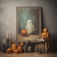 thumbnail image 4 of Funny Ghost By The Smile Pumpkin Print Poster, Ghosts Art Print, Halloween Art Print, Halloween Decor, Spooky Vintage Halloween, Print Wall Art, Halloween Gift, 4 of 7
