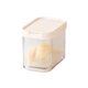 thumbnail image 1 of Caja de almacenamiento transparente para ajo, jengibre y cebolla con capa de drenaje, a prueba de olores, apilable, organizador para refrigerador para mantener la frescura de los alimentos., 1 of 8