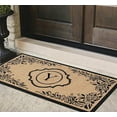 thumbnail image 3 of A1HC Natural Coir Monogrammed Floral Door Mat, 36"x72", Durable Anti-Shed Outdoor Door Mat, Heavy-Duty, Low-Profile, Easy to Clean, 3 of 7