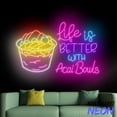 thumbnail image 5 of Handmadetneonsign Life Is Better With Acai Bowls Neon Sign, Acai Wall Art, Acai Fruit Wall Decor 044474, 5 of 5