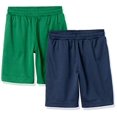 thumbnail image 1 of Boys Active Performance Mesh Basketball Gym Shorts, 2-Pack Navy Green, X-Large, 1 of 2