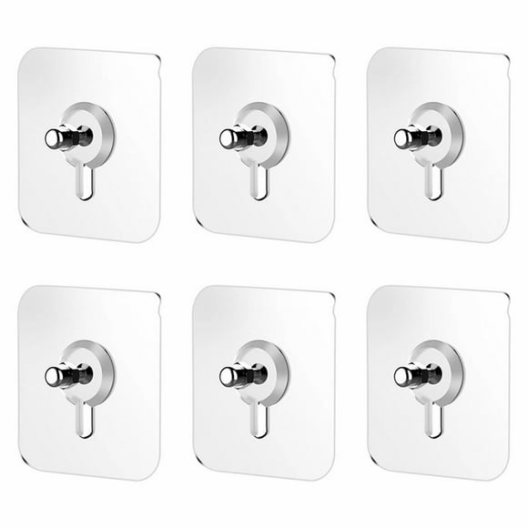 "7x7 cm Acrylic Thickened Seamless Adhesive Screwdriver Base 6pc by Miyuadkai Adhesive Hooks Heavy Duty Wall Hangers Without Nails 2 in 1 Screw Sticker for Wall Mount Shelf"