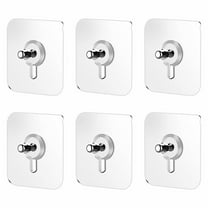 Wall Hangers Without Nails,Adhesive Hooks,Heavy Duty Wall Hooks for Hanging Wall Hangers Without Nails 2 in 1 Screw Sticker,Waterproof Rustproof for Kitchen Bathroom Home Office(6 Pc,7*7cm)
