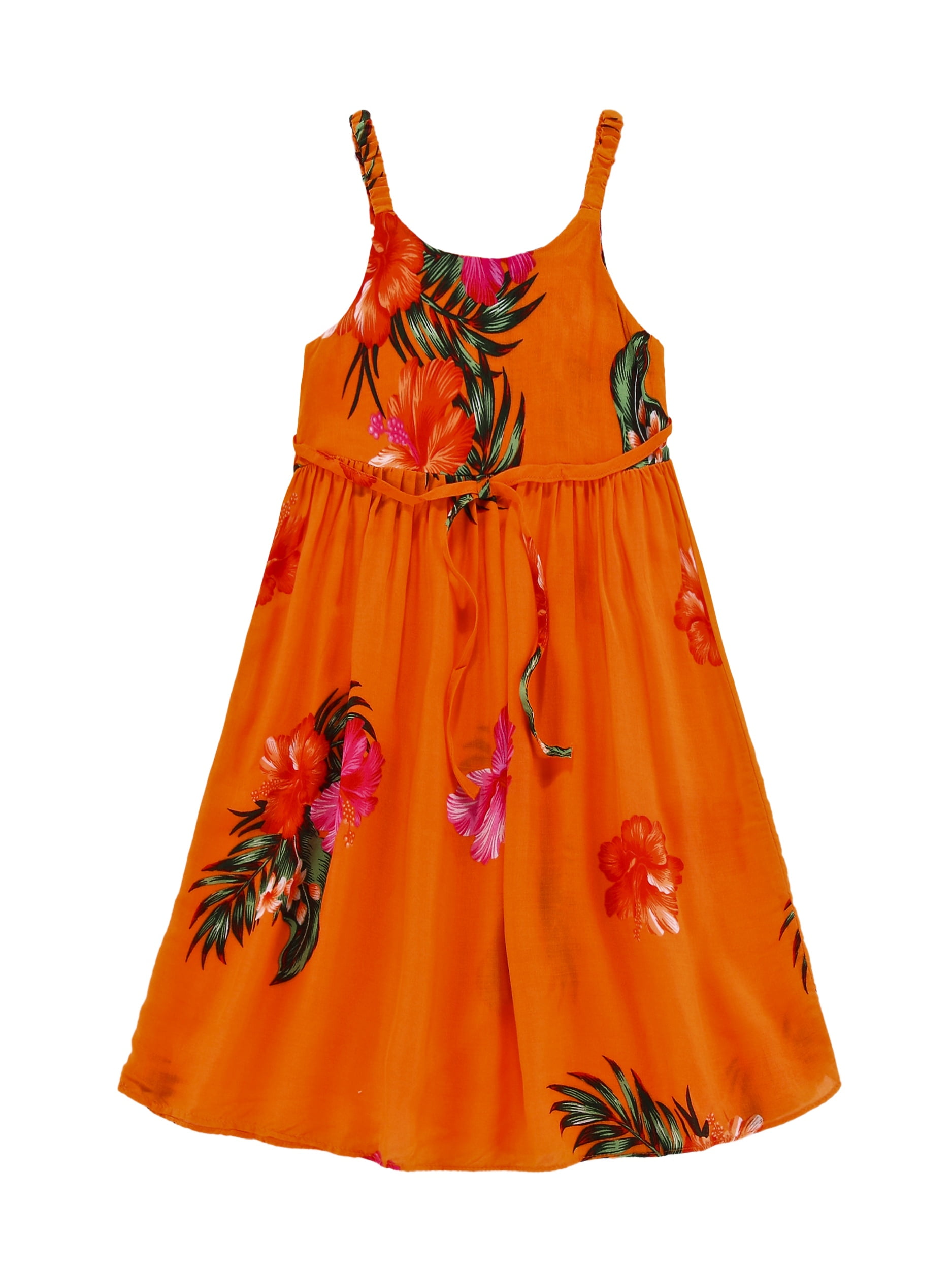 orange hawaiian dress
