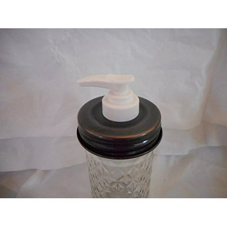 Jaw Accessory Attachment - Antique Copper Lid With White Pump Single Pack - Mason Jar Lotion/Soap dispenser
