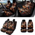 thumbnail image 2 of Uorisanigo American Flag Deer Front and Back Seat Covers with Seatbelt Shoulder Pad Center Console Cover Steering Wheel Wrap Headrest & Gear Shift & Handbrake Covers Coasters Keychain,18 Pieces, 2 of 7