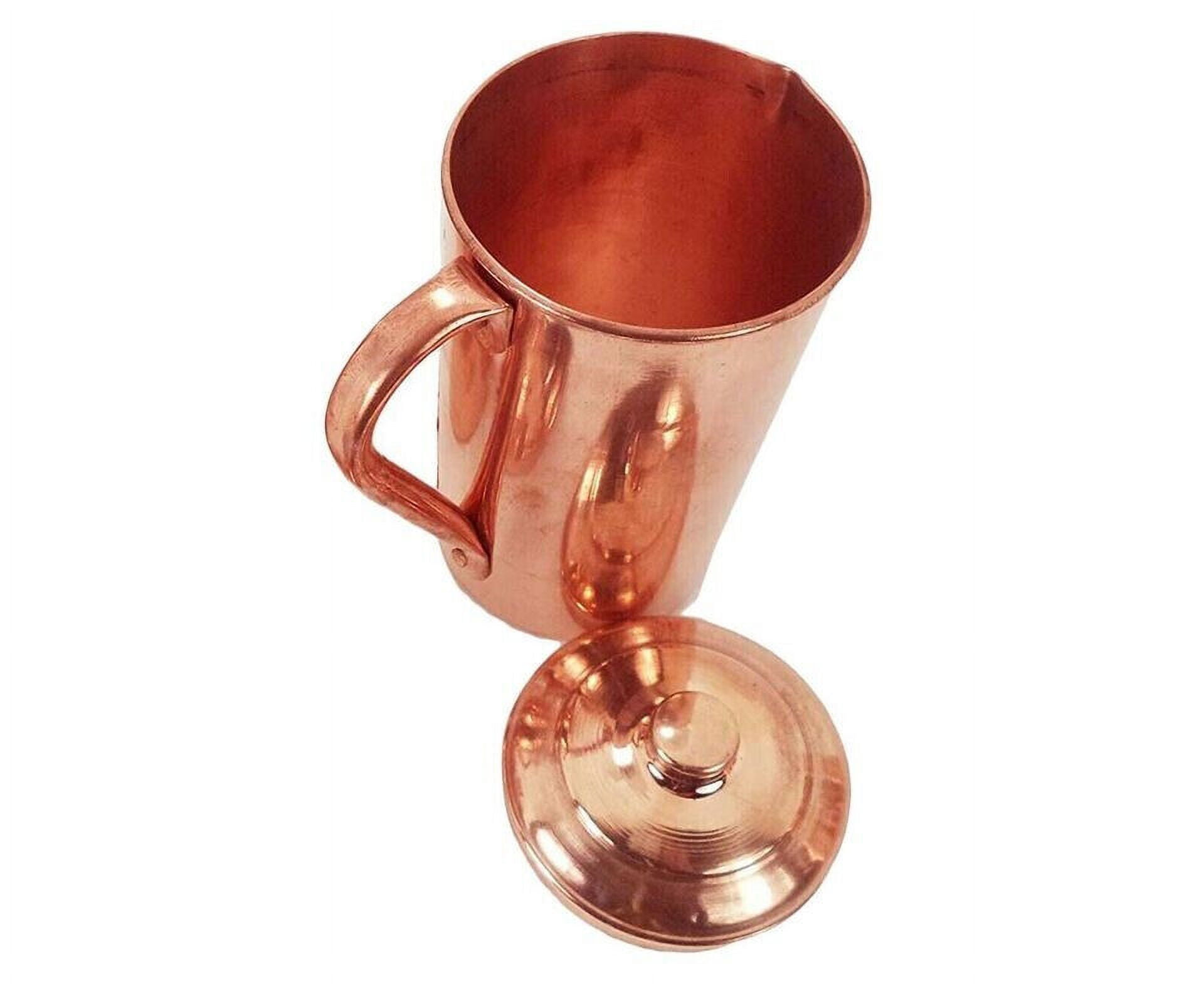 Pure Copper Smooth Water Jug/Copper Pitcher for Ayurveda Health Benefit 100% NEW