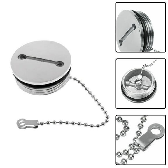 1PCS 50MM 2" Fuel Gas Tank Cap with Chain Spare Yacht Replacement Hardware