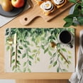 thumbnail image 2 of Eucalyptus Leaf Placemats Set of 8, Spring Watercolor Sage Green Leaves Vintage Linen Texture Non-Slip Place Mats Washable Table Mats for Kitchen Dining Table Decorations Indoor/Outdoor, 2 of 9