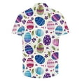 thumbnail image 4 of Awdenio Hawaiian Shirt for Men New Arrival Valentine Easter Top V Neck Printed Shrits with Pockets, 4 of 5